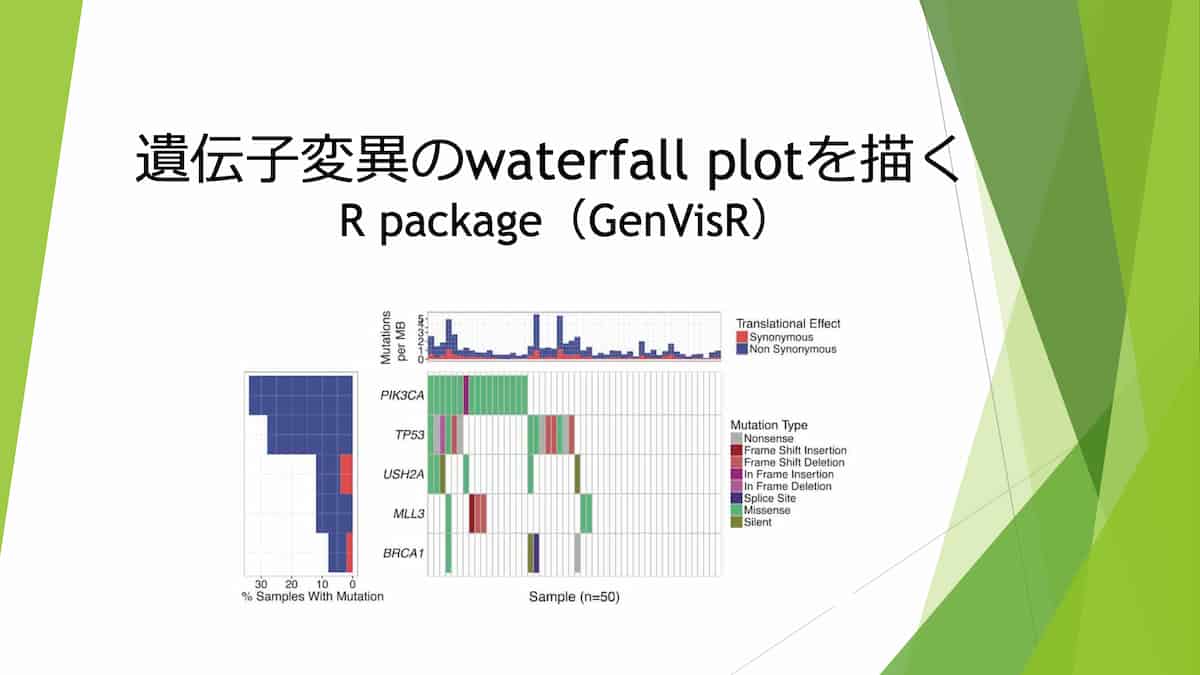 Rで遺伝子変異のwaterfall plotを描く(GenVisR) | お勉強Dr